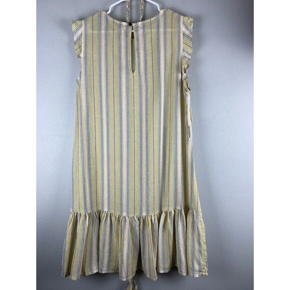 Marine Layer Linen Laney Mini Dress Beachy Stripe XL Removable Braided Belt - Picture 6 of 9